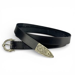 VIKING BELT, Borre Beast, leather black