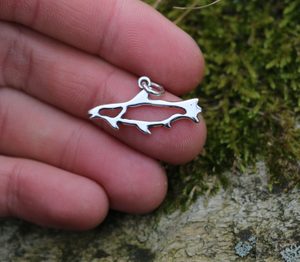 LUOSSA, Sami Salmon, Lapland Silver pendant