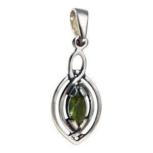 MAIA, pendentif, facettes Moldavite, argent