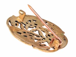 Broche en bronze, chiens celtiques