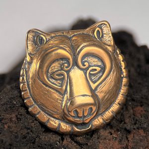 BÄR, Kopf, Anhänger, Bronze