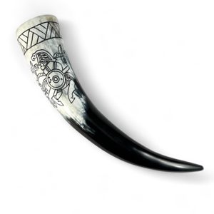 Huginn and Muninn, vendel drinking horn