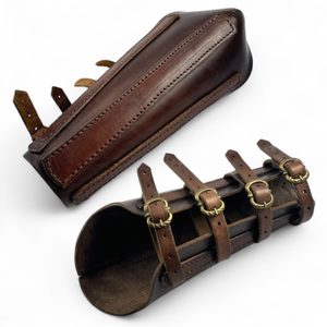 Bracateur, cuir, protection contre le coude, sangles en cuir - 1 pièce