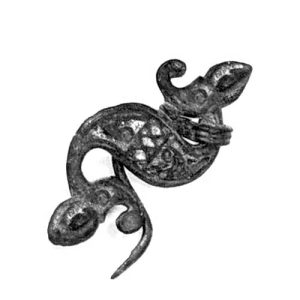 Romano-British dragon buckle, bronze