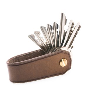 BALFOUR, luxury leather keychain brown