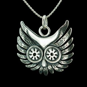 OWL - head, pendant, silver
