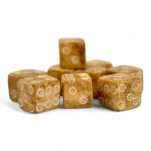 Bone Roman dice - yellow