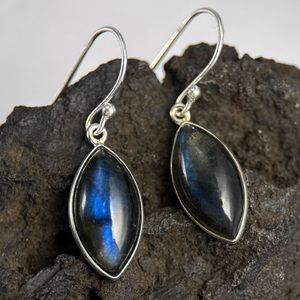 CLEOPATRA, silver earrings, labradorite, Ag 925/1000