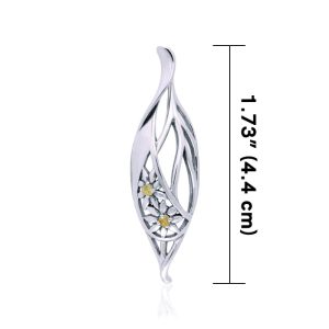 CHRYSANTHEMUM, SILVER PENDANT WITH CITRINE, AG 925 - ANHÄNGER - SCHMUCK, SILBER{% if kategorie.adresa_nazvy[0] != zbozi.kategorie.nazev %} - SILBER SCHMUCKSTÜCKE{% endif %}