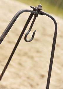 Trépied pour bouilloire de camping, pliable, forgé