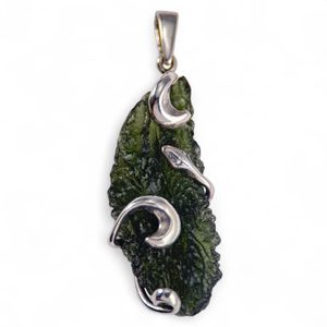 SERPENT, pendant, Moldavite, silver 925/1000