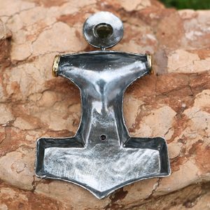 SCANIA THOR'S HAMMER, SILVER PENDANT WITH MOLDAVITE - PENDANTS{% if kategorie.adresa_nazvy[0] != zbozi.kategorie.nazev %} - SILVER JEWELLERY{% endif %}