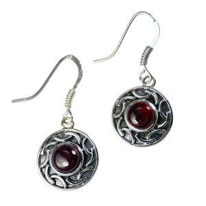 BRIGID, boucles d'oreilles en argent, grenat, Ag 925/1000