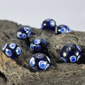 Celtic glass bead, blue
