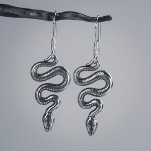 SNAKE, silver earrings Ag 925