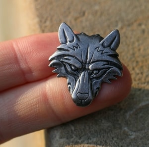 VUK, Wolf Head Pendant, tin