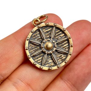 VIKING, bouclier, pendentif, bronze