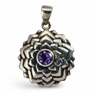 SAHASRARA Crown Chakra Silver Pendant Ag 925