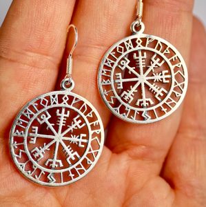 VEGVISIR, Icelandic Rune Earrings, silver