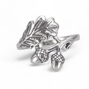 Chêne - feuilles et glands, bague en argent, Ag 925 / 1000