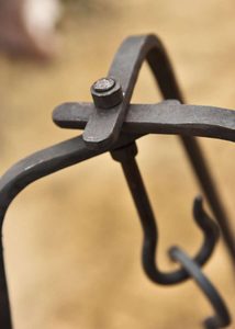 Trépied pour bouilloire de camping, pliable, forgé