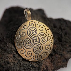 BRONZE AGE SUN II, bronze pendant
