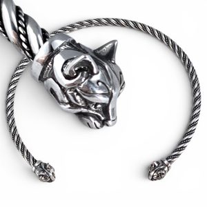 CAT, celtic art, torques, sterling silver