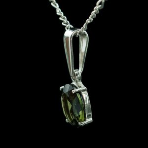 OVAL, moldavite pendant, silver 925