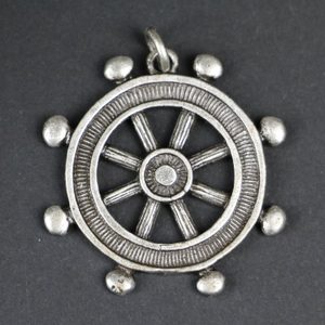 STEERING WHEEL, MASSIVE ZINC PENDANT, ANTIQUE SILVER - ALL PENDANTS, OUR PRODUCTION{% if kategorie.adresa_nazvy[0] != zbozi.kategorie.nazev %} - JEWELLERY - BRONZE, ZINC{% endif %}