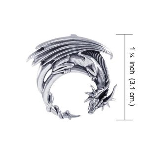 MOON DRAGON, silver pendant