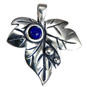 Feuille de lierre, pendentif en argent Lapis