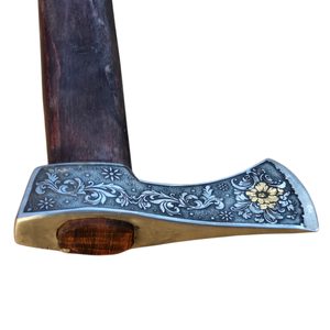 FLORA Wallachian Axe, traditional shepherd's axe - etched, gold plated
