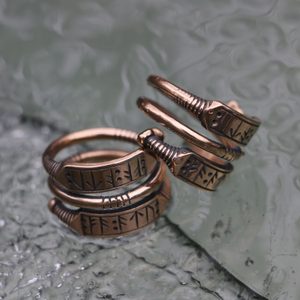 WEALTH - Viking rune ring, bronze