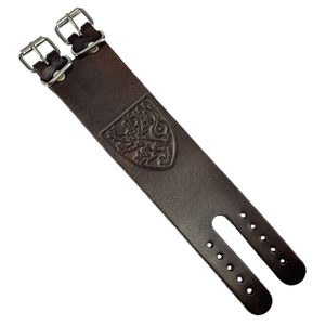 BOHEMIA, leather bracelet with Czech lion, brown