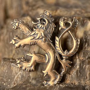 DOUBLE-TAILED LION, symbol of Bohemia, bronze, pendant