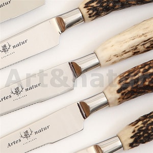 STEAK KNIVES SET OF 6 PIECES, ANTLER - KITCHEN KNIVES{% if kategorie.adresa_nazvy[0] != zbozi.kategorie.nazev %} - WEAPONS - SWORDS, AXES, KNIVES{% endif %}