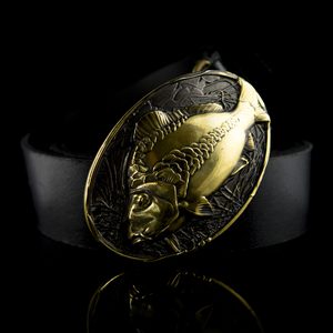 Carp, belt buckle, brass