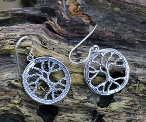 YGGDRASIL arbre, argent, boucles d'oreilles