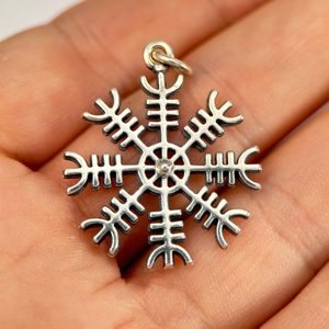 Aegishjalmur, isländische magische Rune, Amulett, Silber 925