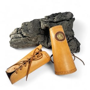 GLADIATOR - lion's head, leather bracers