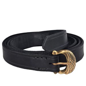 Medieval leather belt, black