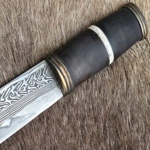 HAGAL, knife seax, damascus steel
