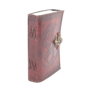 Pentagram, leather book of shadows - notebook