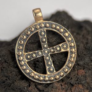 SLAVIC SOLAR CROSS, Empire of Great Moravia, bronze pendant