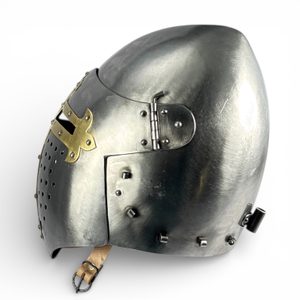 Helm mit Visier, 2 mm, Messingdekoration