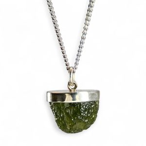 NEBULA, Moldavite, pendentif, argent 925/1000