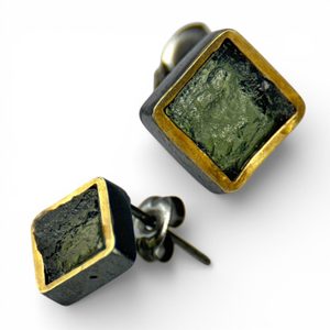 SILVANIA, moldavite, silver earrings, Ag 925/1000