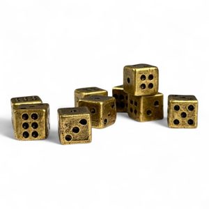 Metal cube, old brass