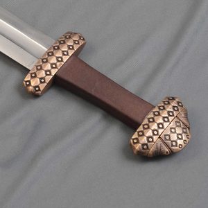 Viking sword, type D with leather scabbard
