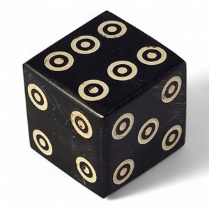 Dice, black - horn 1 piece
